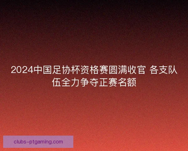 2024中国足协杯资格赛圆满收官 各支队伍全力争夺正赛名额