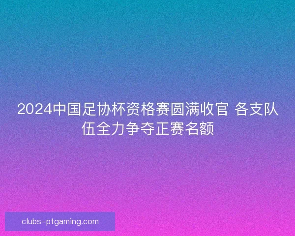 2024中国足协杯资格赛圆满收官 各支队伍全力争夺正赛名额