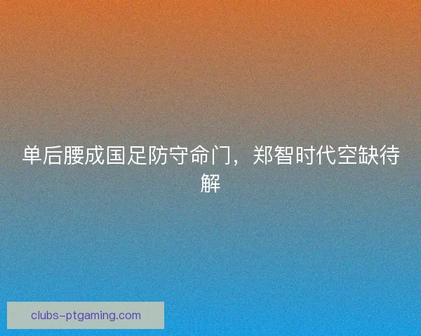 单后腰成国足防守命门，郑智时代空缺待解